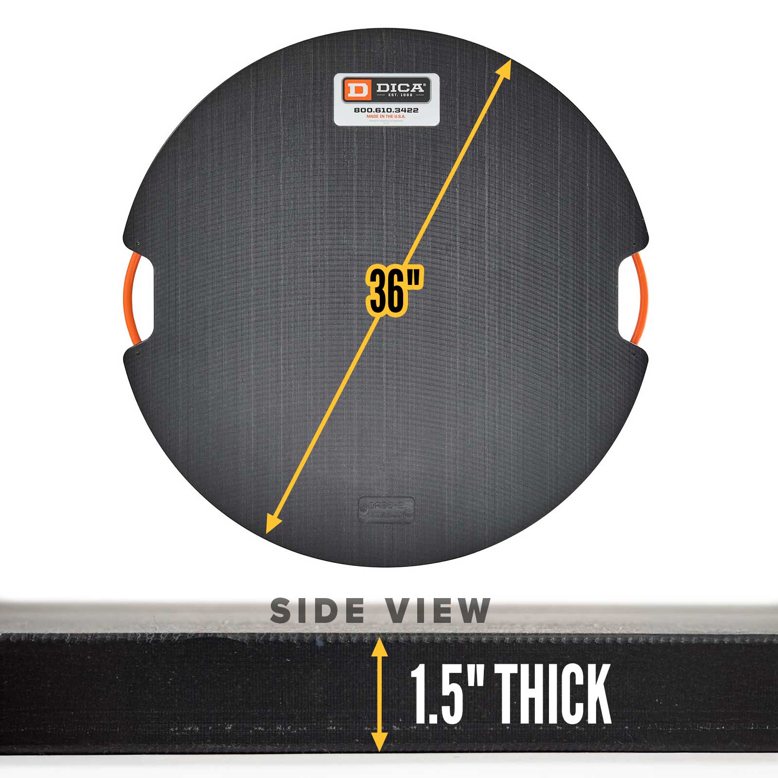36" round 1.5" outrigger pad specs