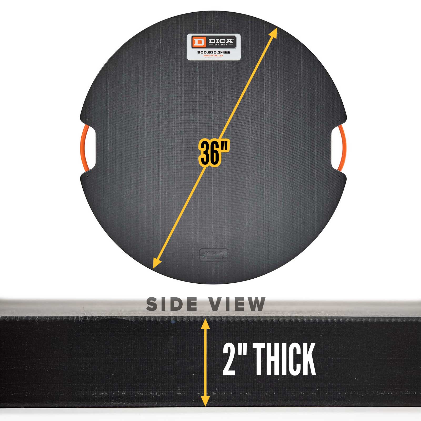 36" round 2" outrigger pad specs