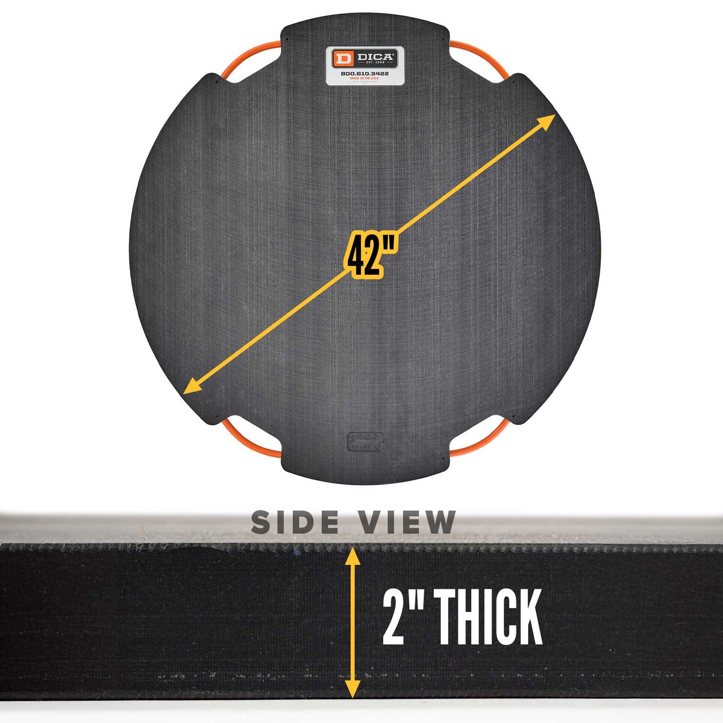 42" round 2" outrigger pad specs