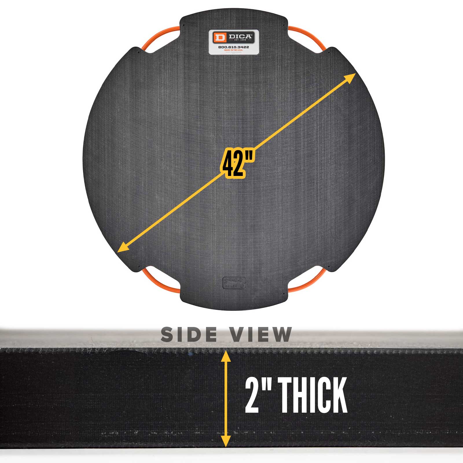 42" round 2" outrigger pad specs