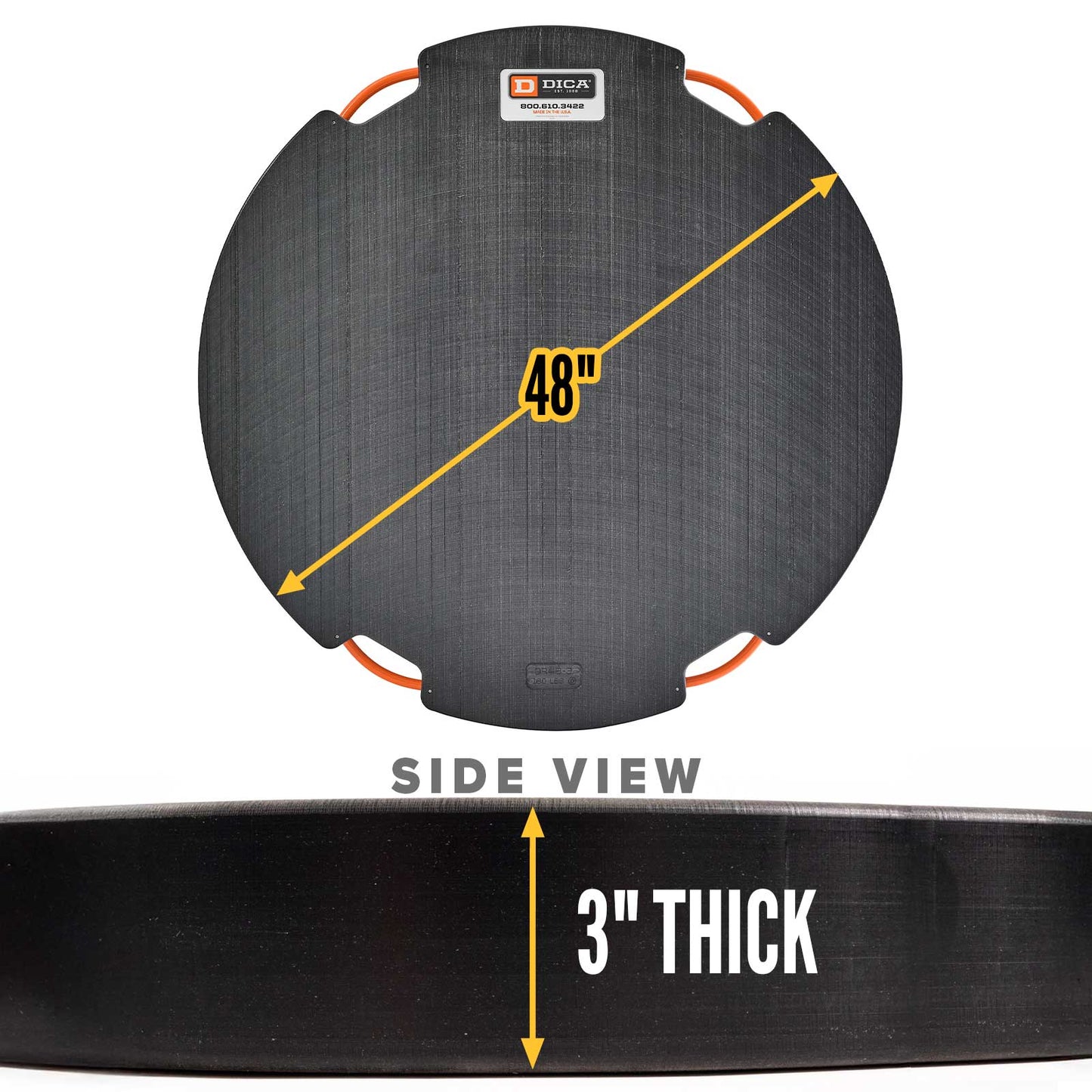 48" round 3" outrigger pad specs