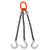 38 inch x 10 foot Domestic 3 Leg Chain Sling w Crosby Foundry Hooks Grade 100 2