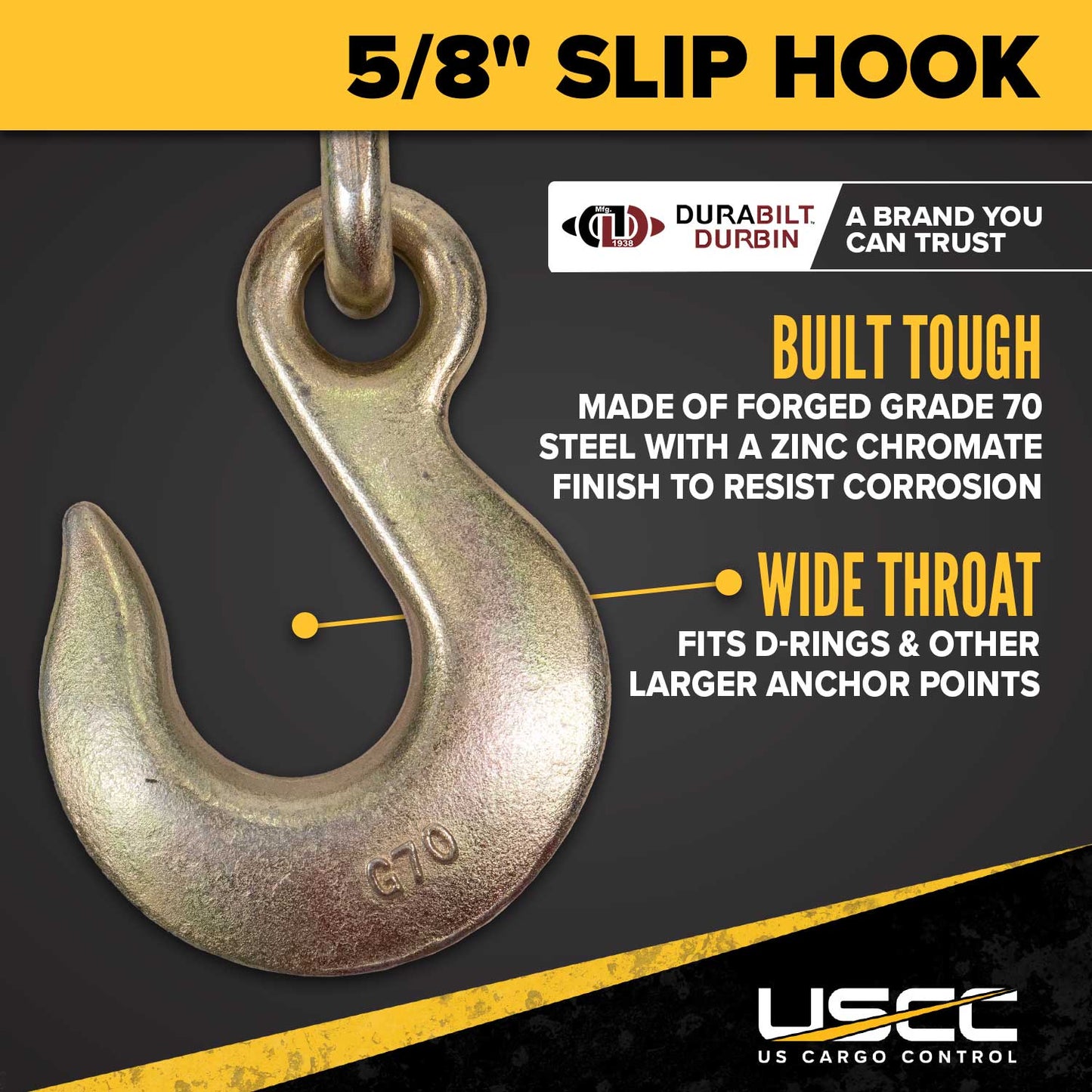 1/2" Grab Hook & 5/8" Slip Hook Durabilt Pro-Bind Ratchet Binder - 2-Pack
