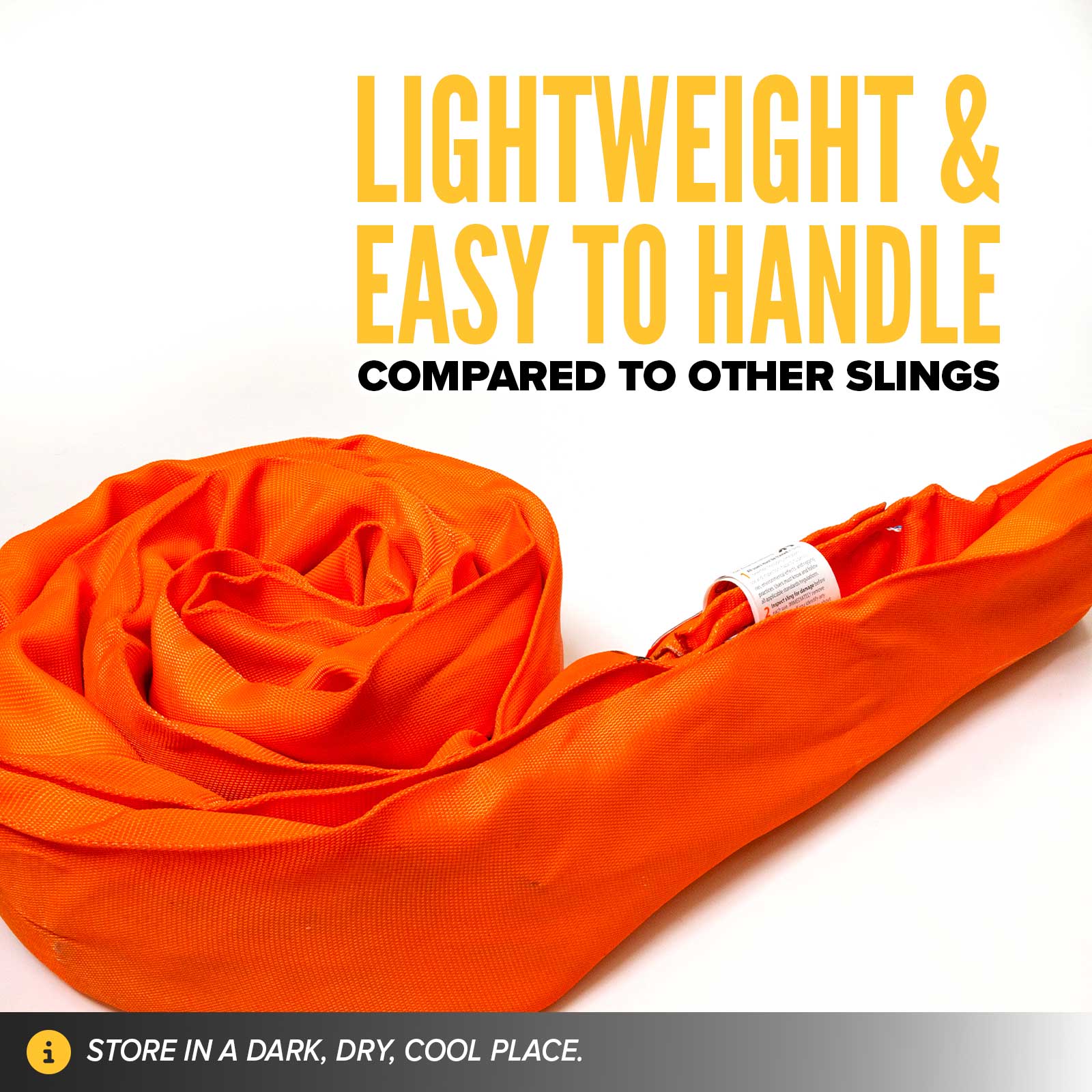 poly roundslings are lightweight & easy to handle compared to other slings