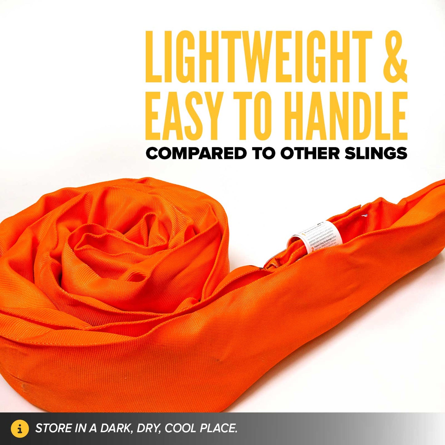 poly roundslings are lightweight & easy to handle compared to other slings