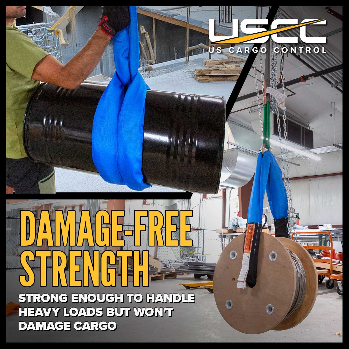 polyester roundslings are strong but won't damage cargo