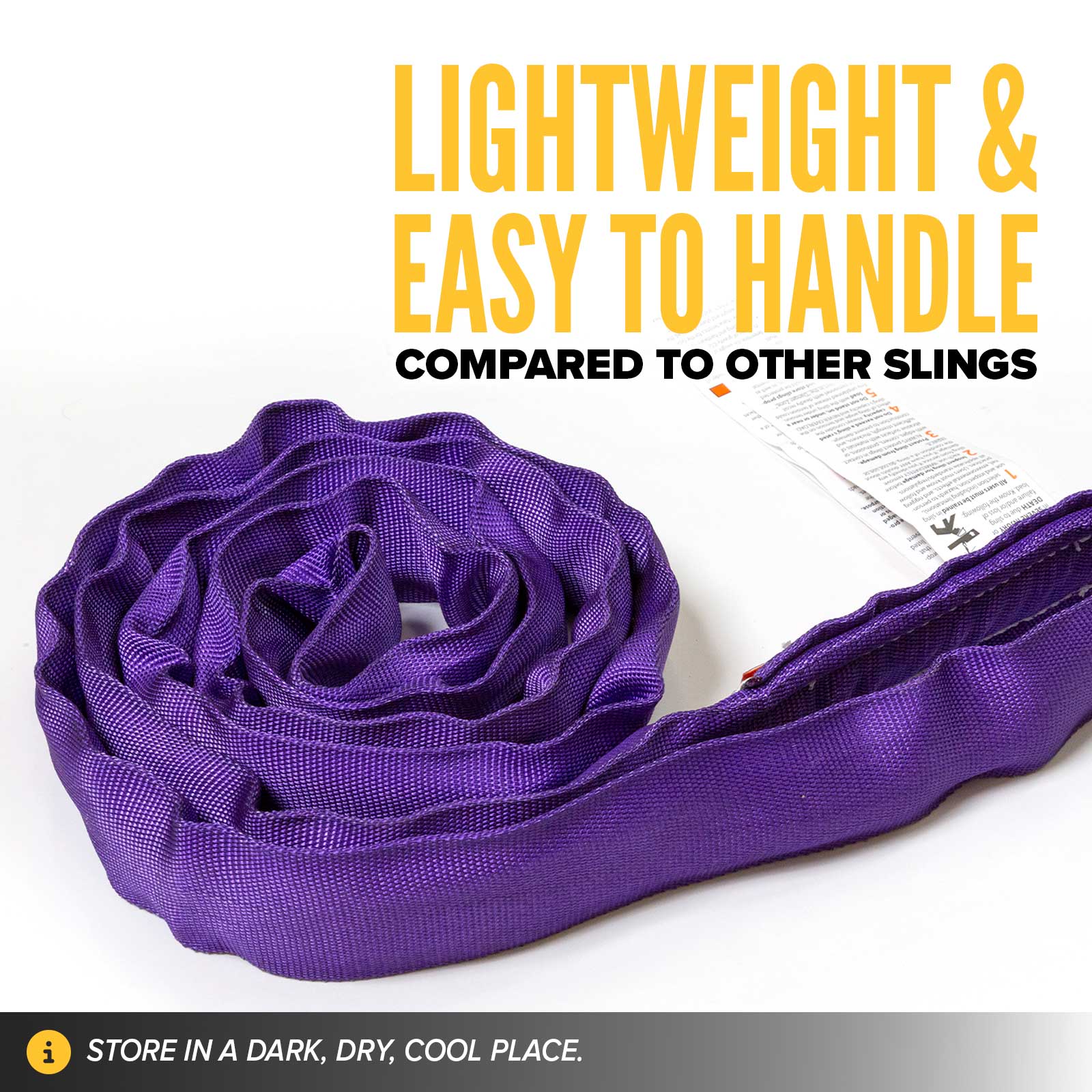 poly roundslings are lightweight & easy to handle compared to other slings