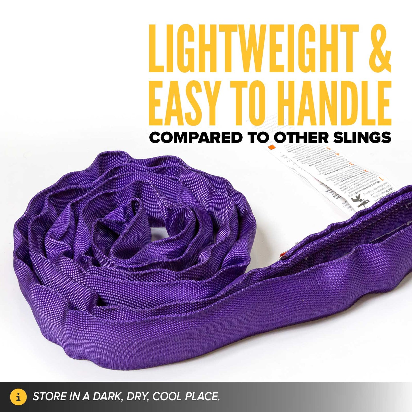 poly roundslings are lightweight & easy to handle compared to other slings