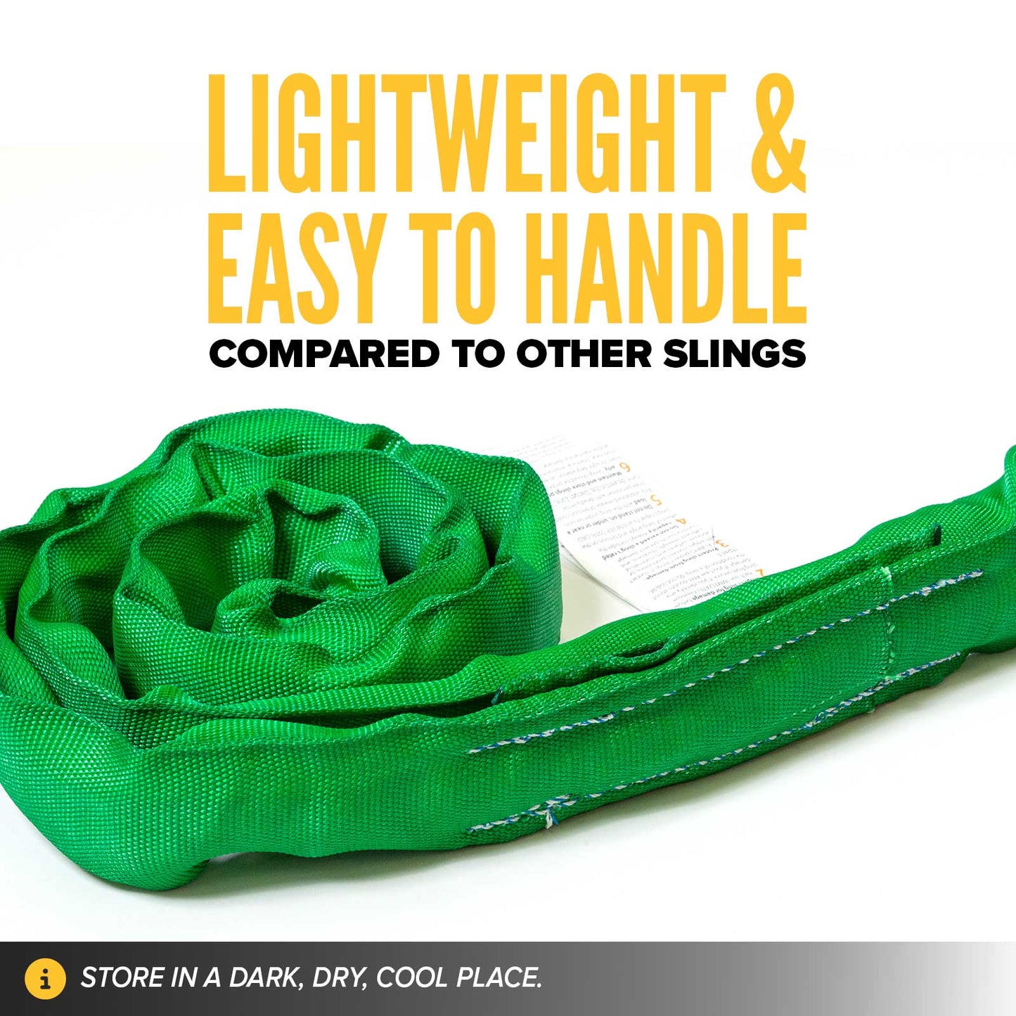 poly roundslings are lightweight & easy to handle compared to other slings