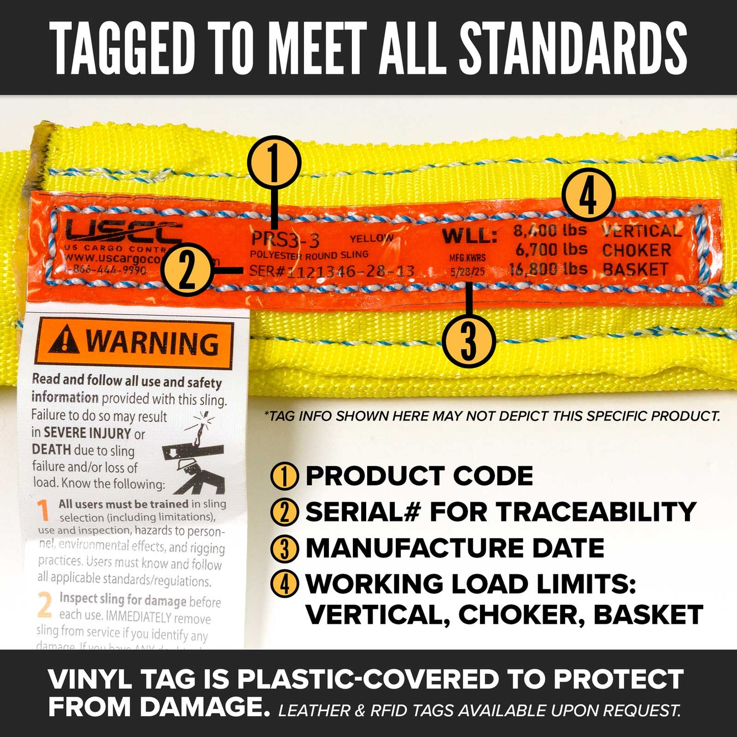 polyester roundsling tag