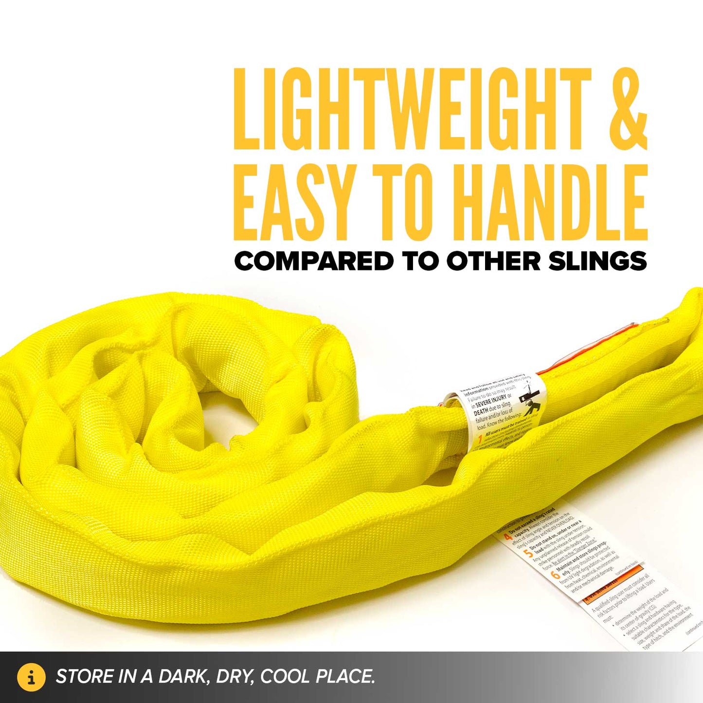 poly roundslings are lightweight & easy to handle compared to other slings