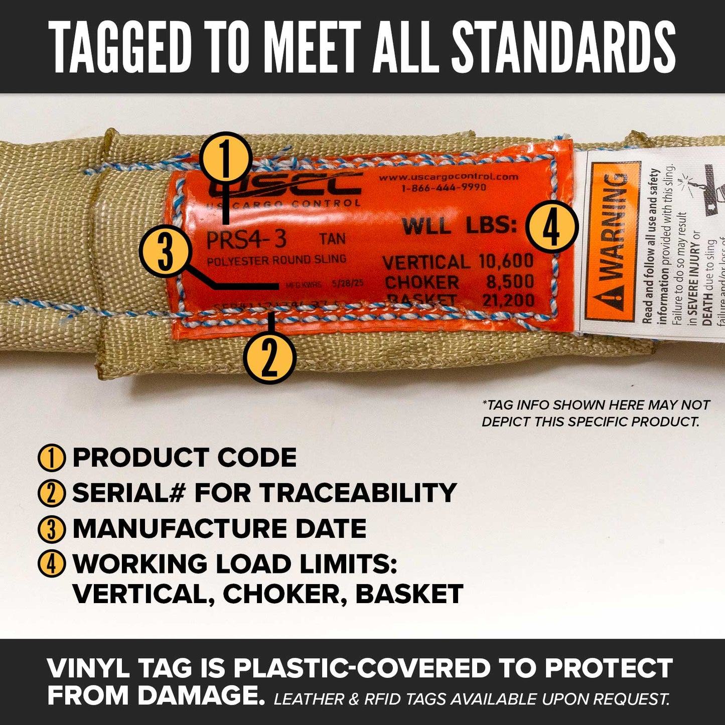 polyester roundsling tag