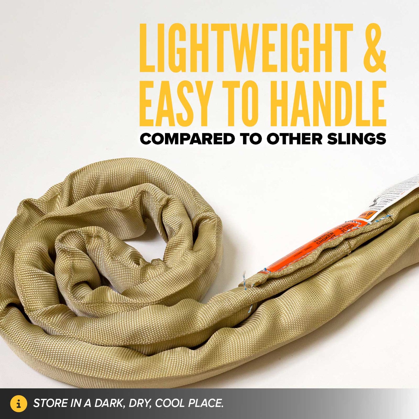 poly roundslings are lightweight & easy to handle compared to other slings
