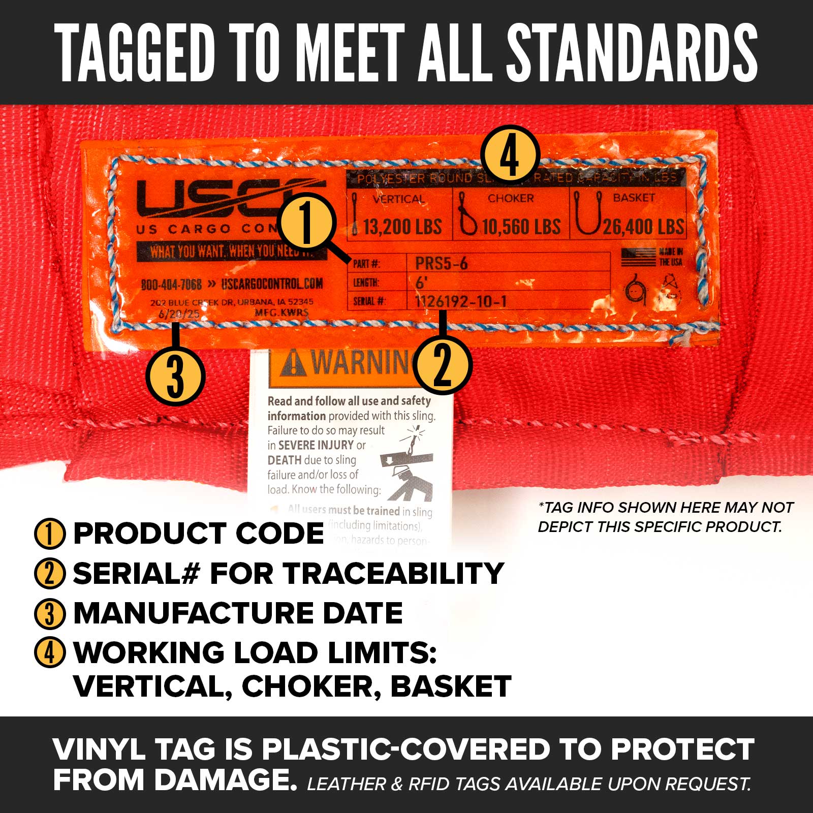 polyester roundsling tag