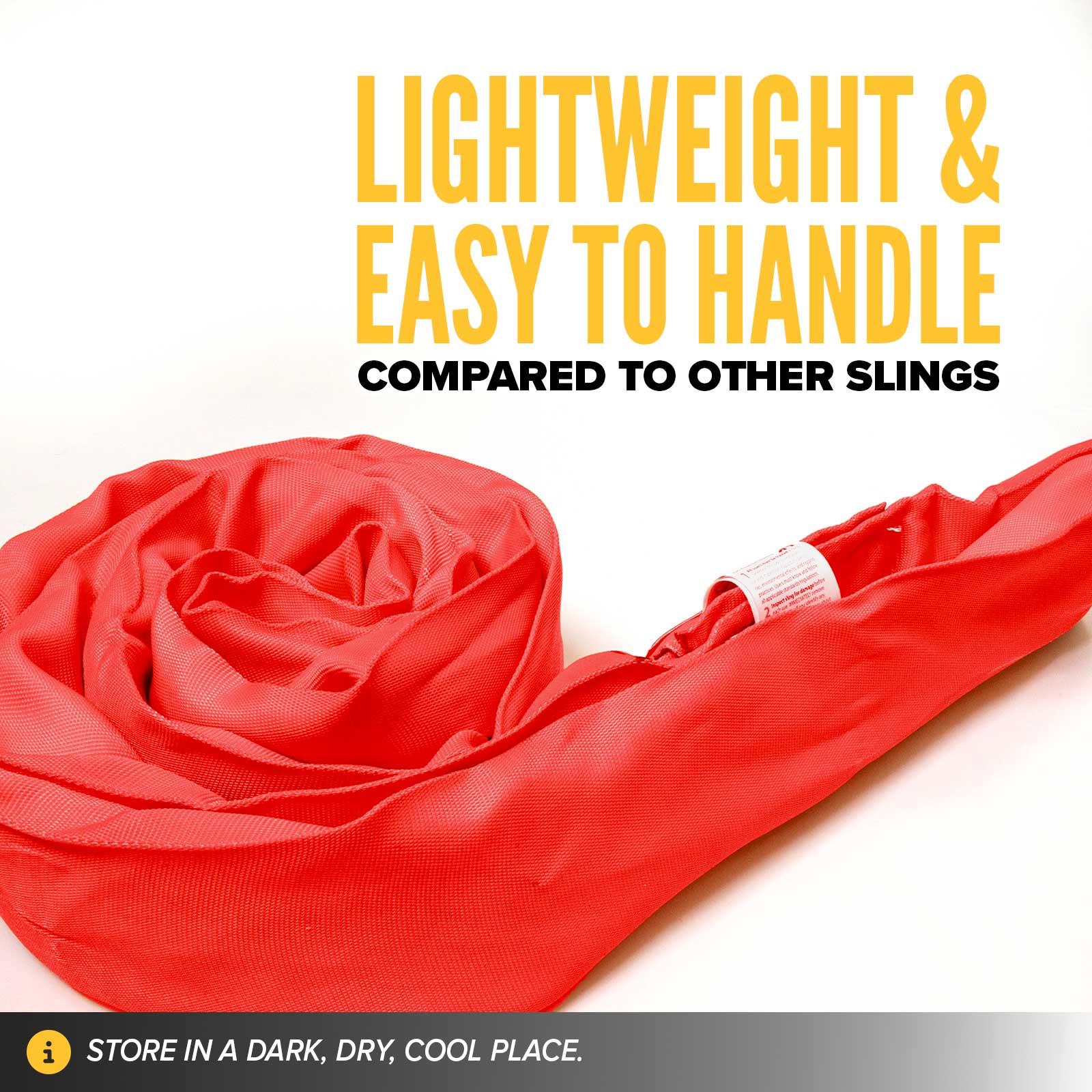 poly roundslings are lightweight & easy to handle compared to other slings