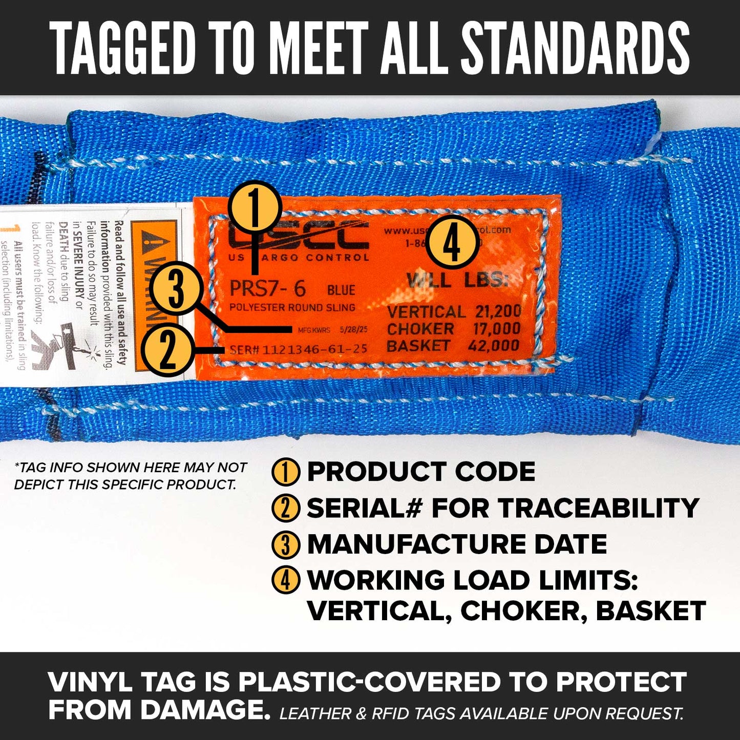 polyester roundsling tag
