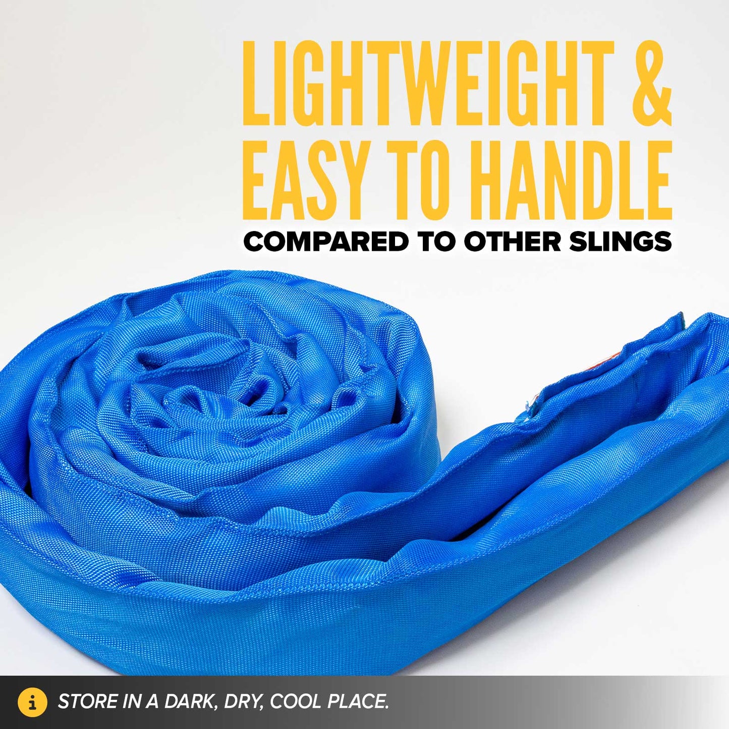 poly roundslings are lightweight & easy to handle compared to other slings