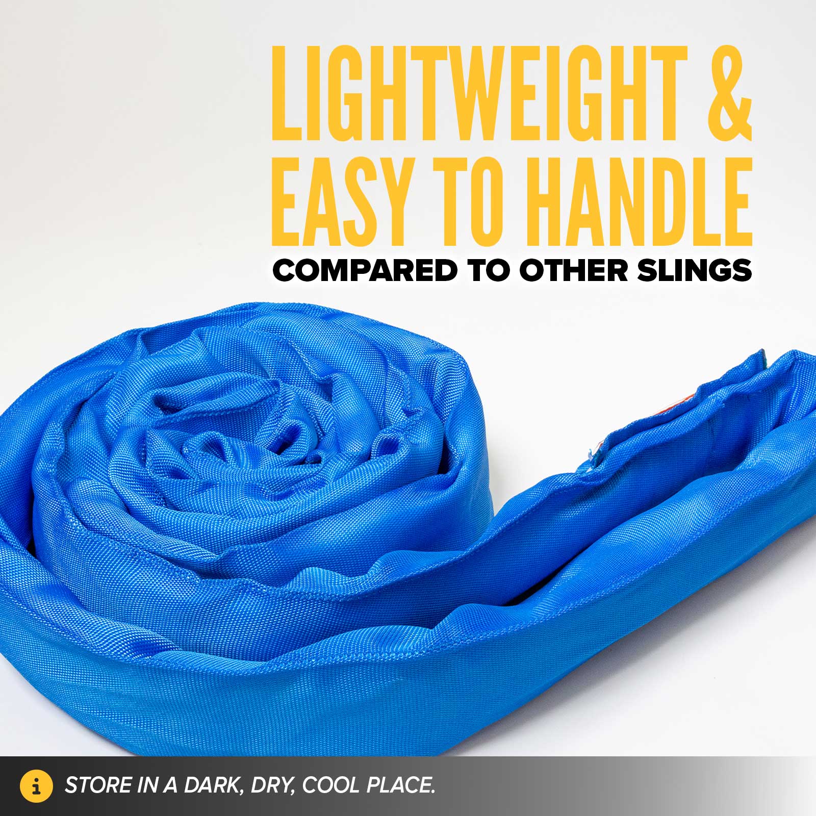 poly roundslings are lightweight & easy to handle compared to other slings
