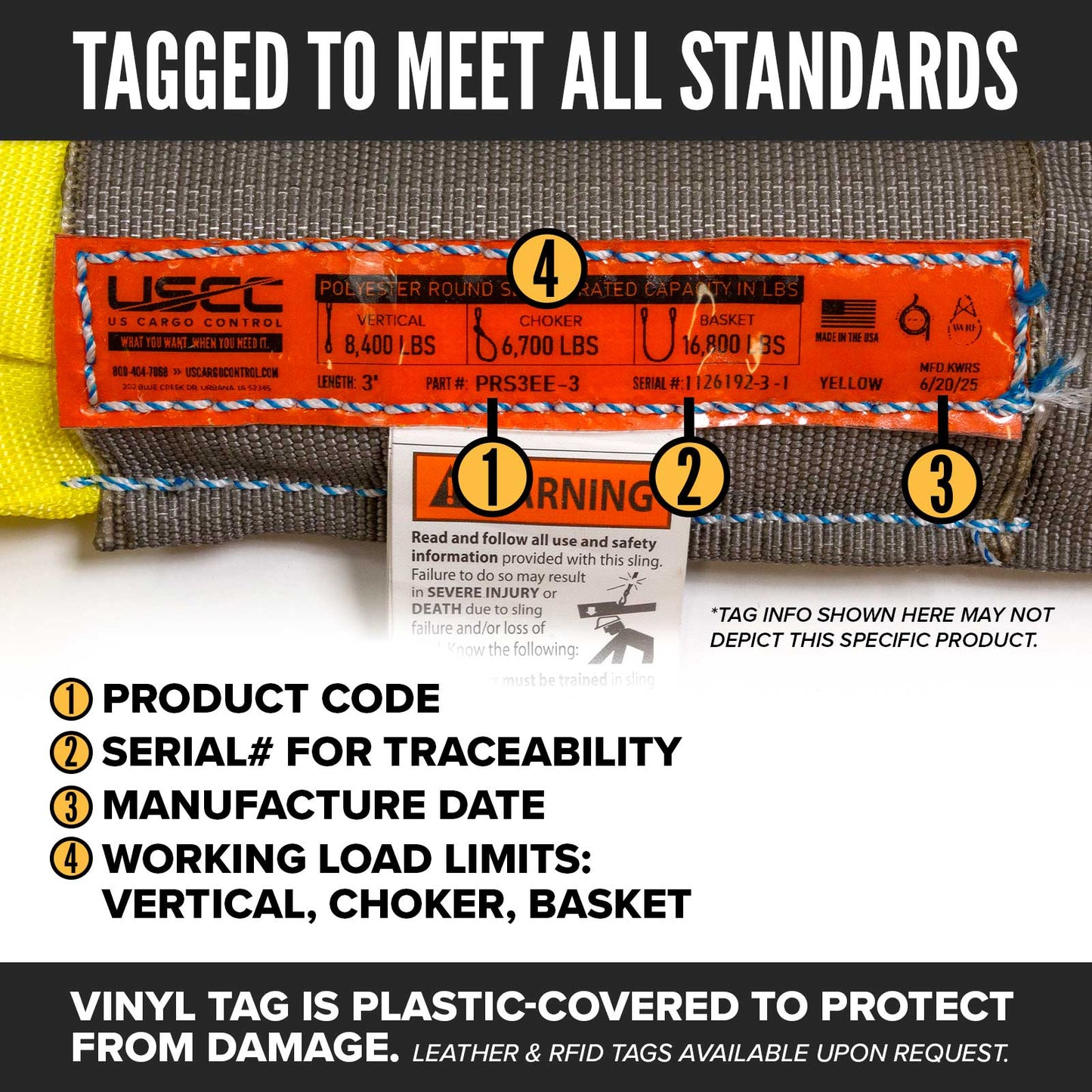 polyester roundsling tag