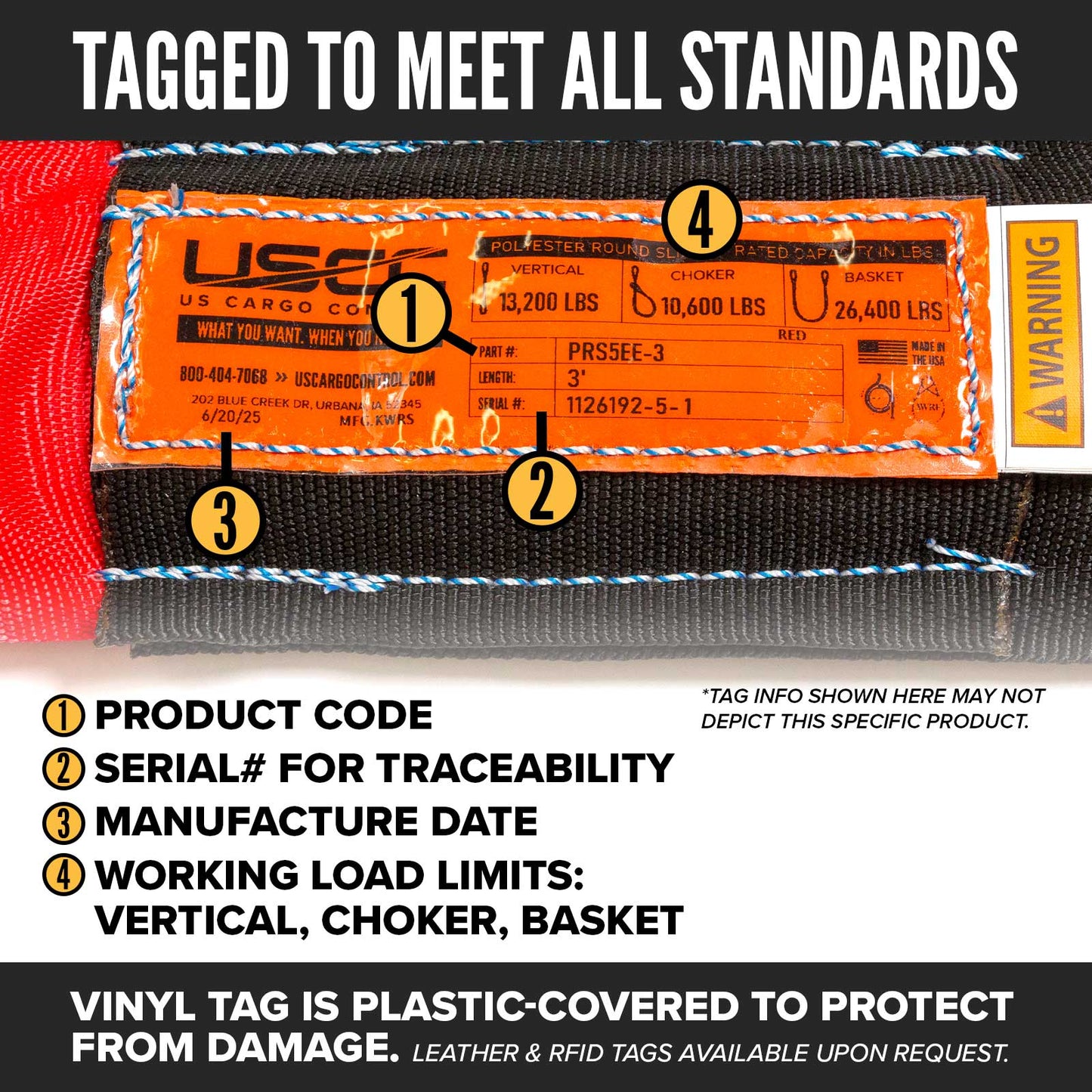polyester roundsling tag