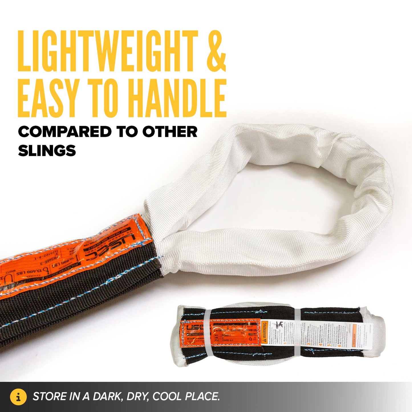 poly roundslings are lightweight & easy to handle compared to other slings