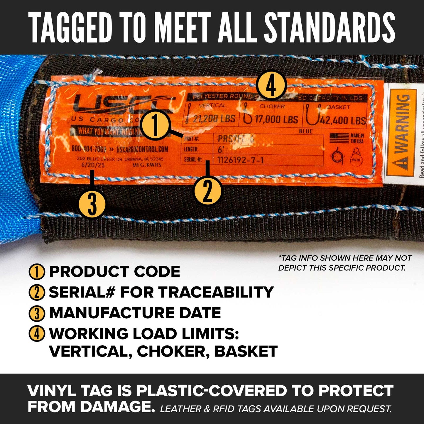 polyester roundsling tag