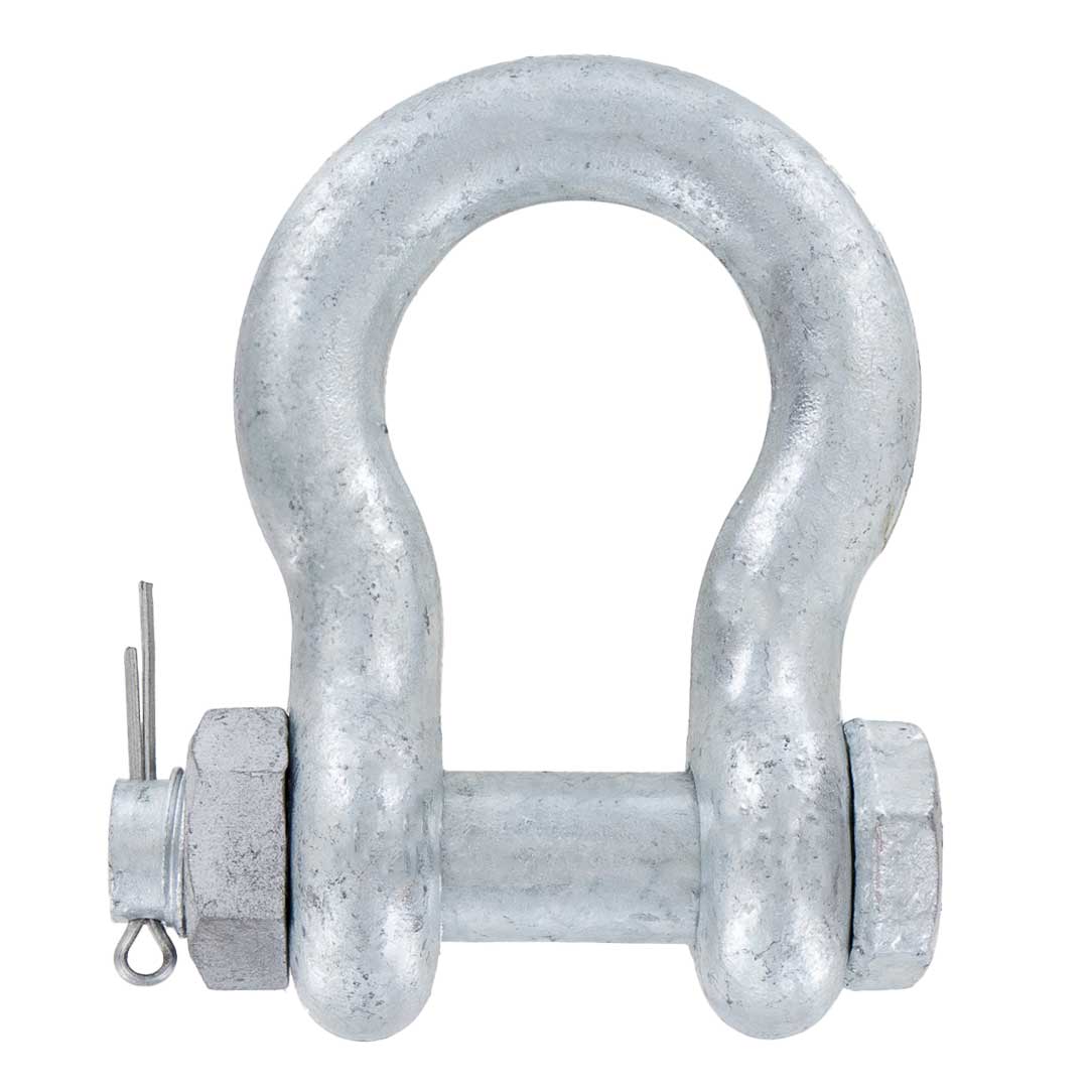 1/4" Galvanized Bolt Type Anchor Shackle - 0.5 Ton rear view