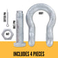 1/4" Galvanized Bolt Type Anchor Shackle - 0.5 Ton parts of a shackle
