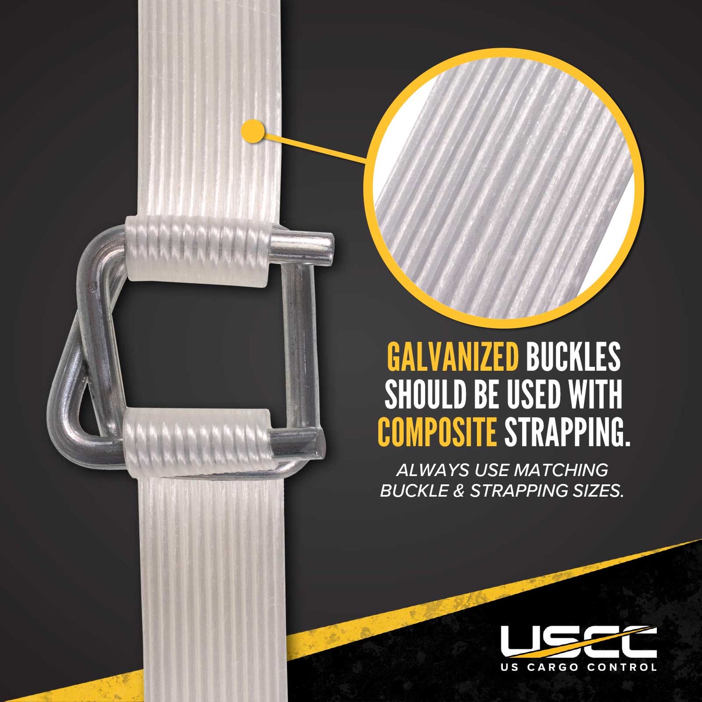 1-1/4" Cordstrap Buckles for Composite Strapping - Box of 125 - 2-Pack