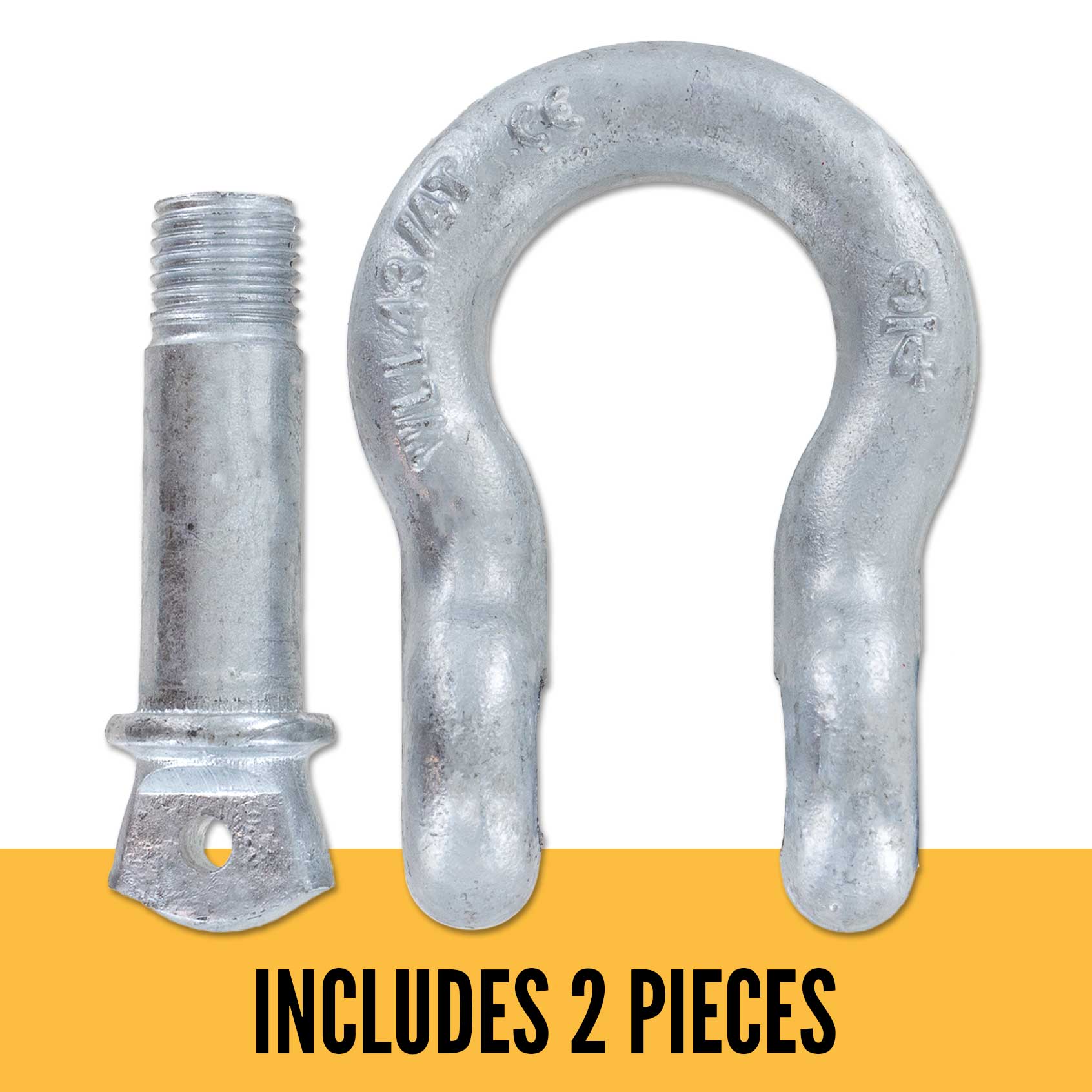 1-3/4" Galvanized Screw Pin Anchor Shackle - 25 Ton parts of a shackle