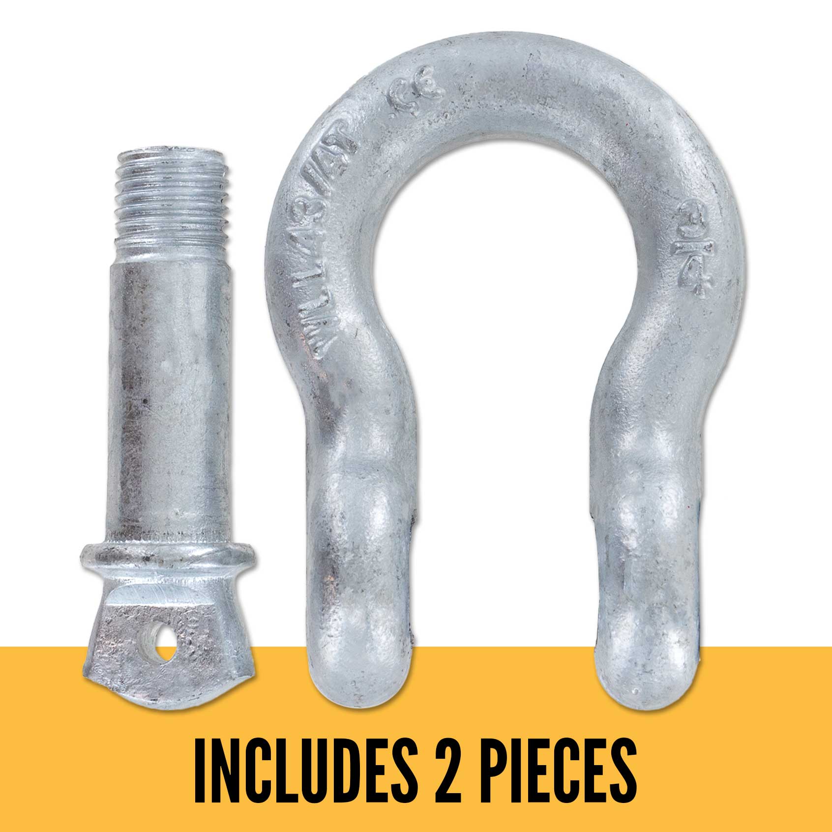 7/16" Galvanized Screw Pin Anchor Shackle - 1.5 Ton parts of a shackle