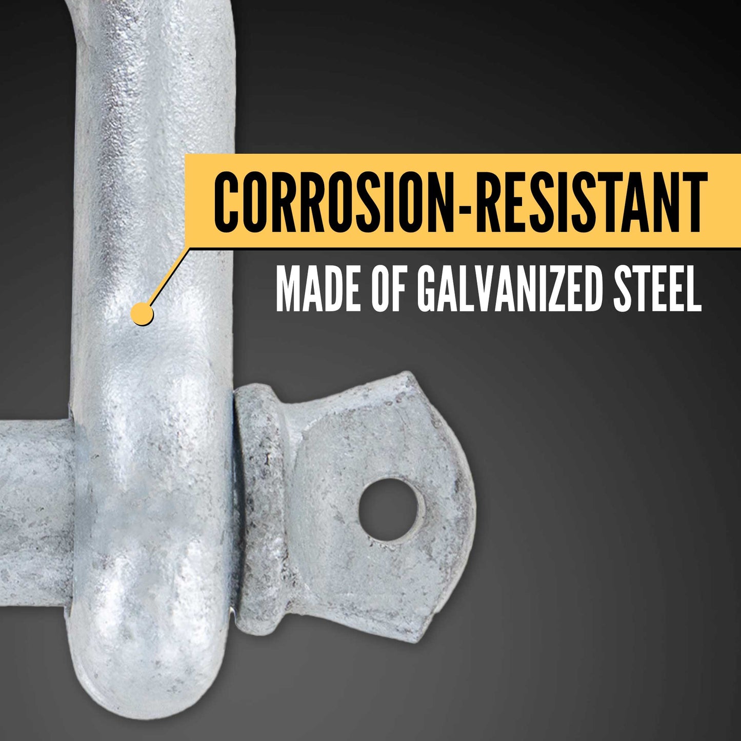 7/8" Galvanized Screw Pin Chain Shackle - 8.5 Ton shackle construction