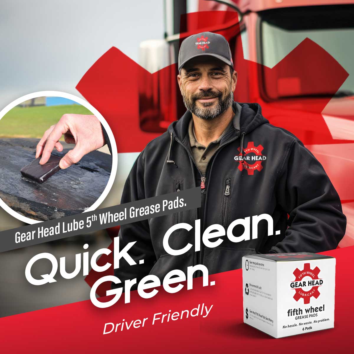 Gear Head 5th Wheel Lubricant Pads - 6-Pack