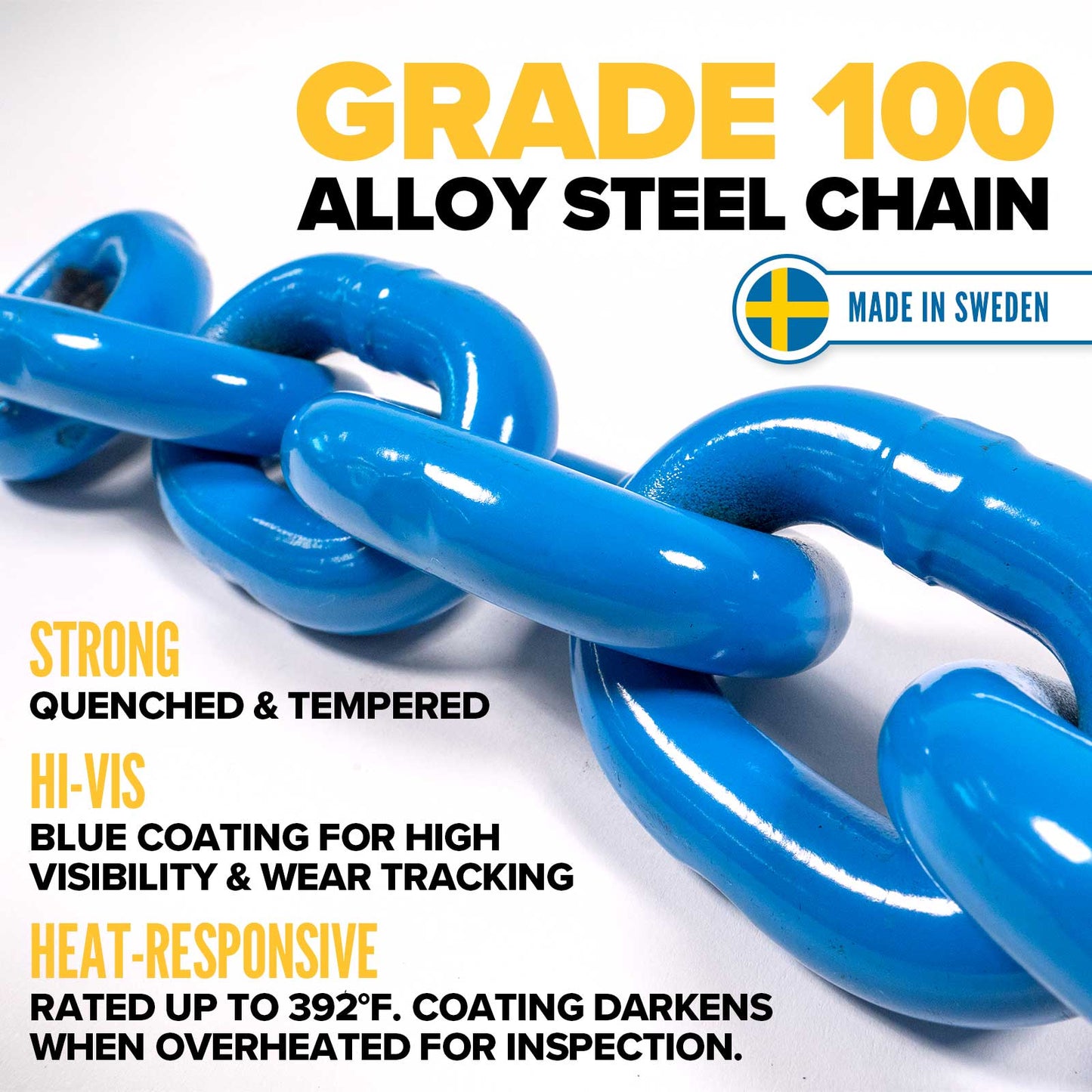 gunnebo grade 100 chain is strong and heat responsive