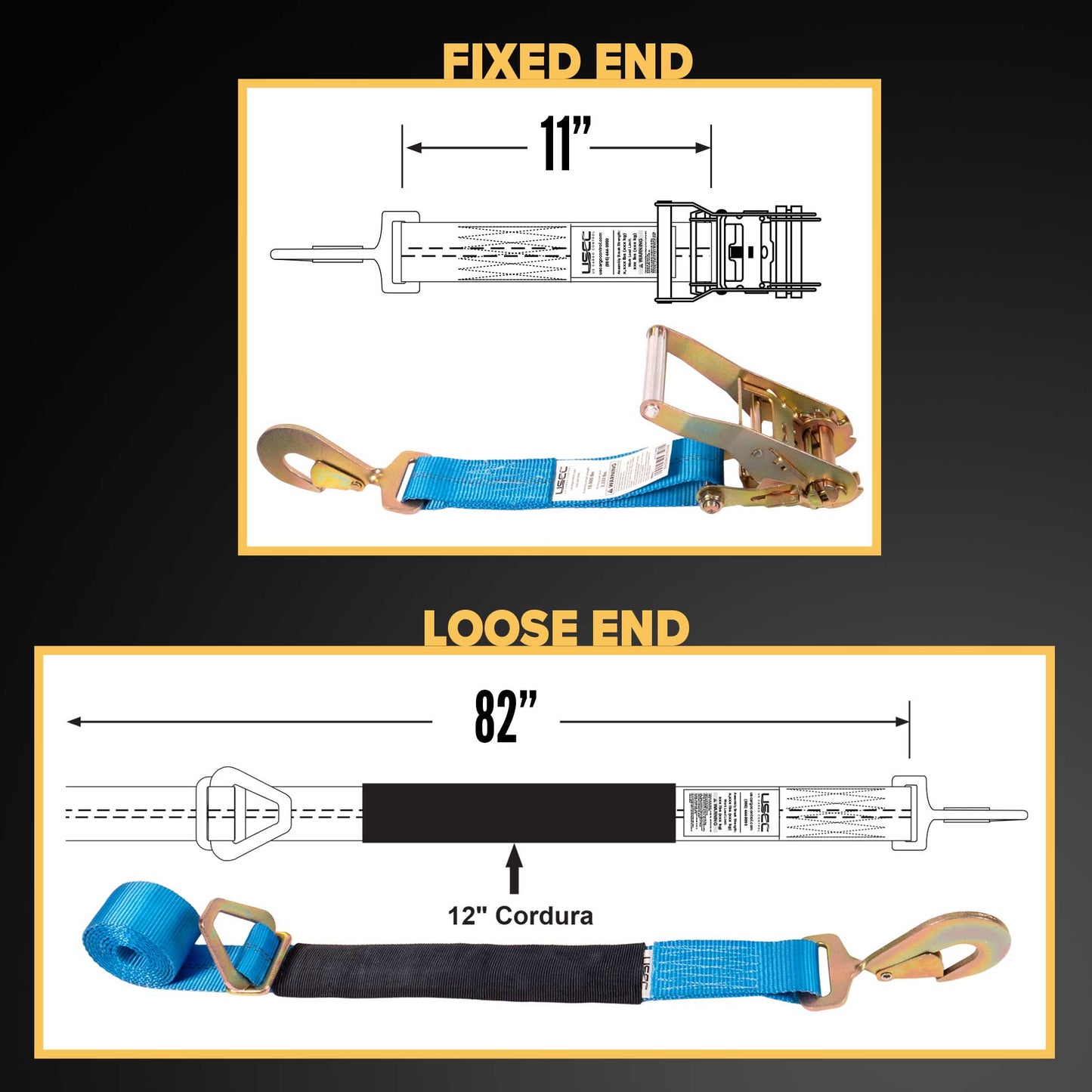 2" X 8' Blue Axle Straps 10,000 lbs - Set of 4