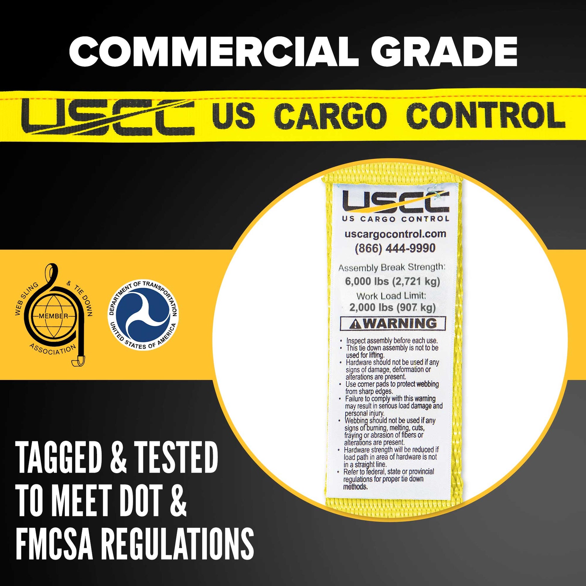 WSTDA approved e track tie off strap