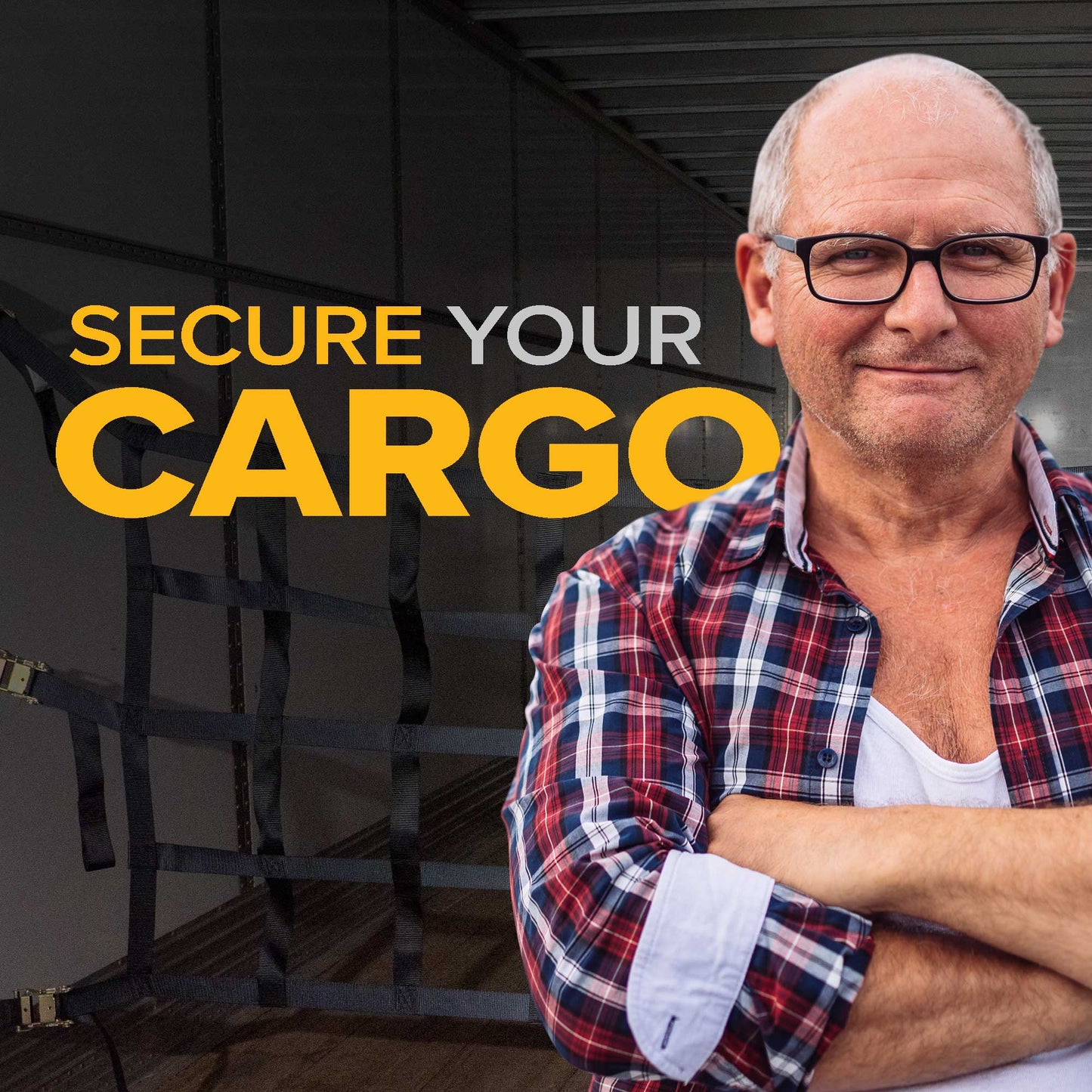 42" x 82" Heavy Duty Cargo Net with Ratchets & E-Track Fittings