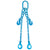 38 inch x 20 foot Pewag Adjustable 2 Leg Chain Sling w SelfLocking Hooks Grade 120