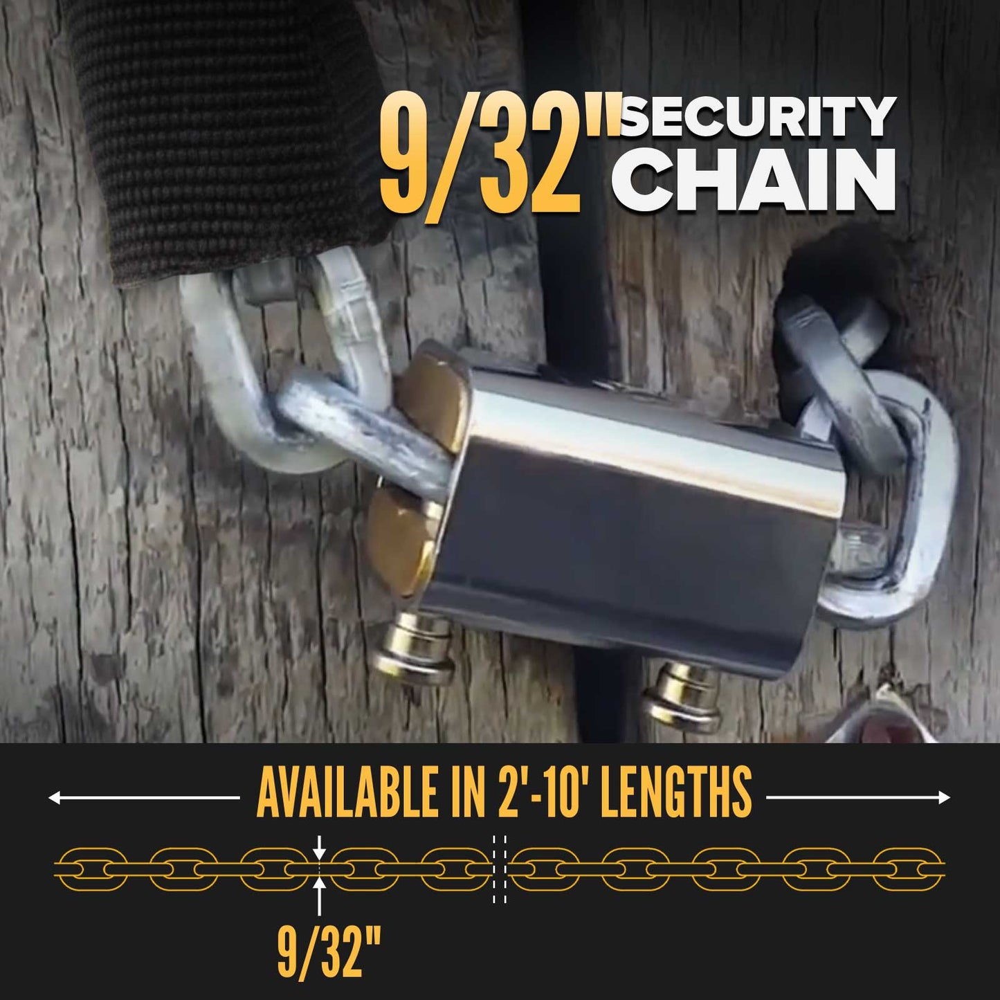 9/32" security chain avaialbe in 2'-10' lengths