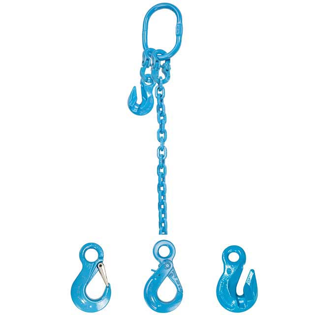 9/32" x 5' - Pewag Adjustable Single Leg Chain Sling w/ Sling Hook - Grade 120