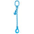 12 inch x 15 foot Pewag Adjustable Single Leg Chain Sling w SelfLocking Hook Grade 120