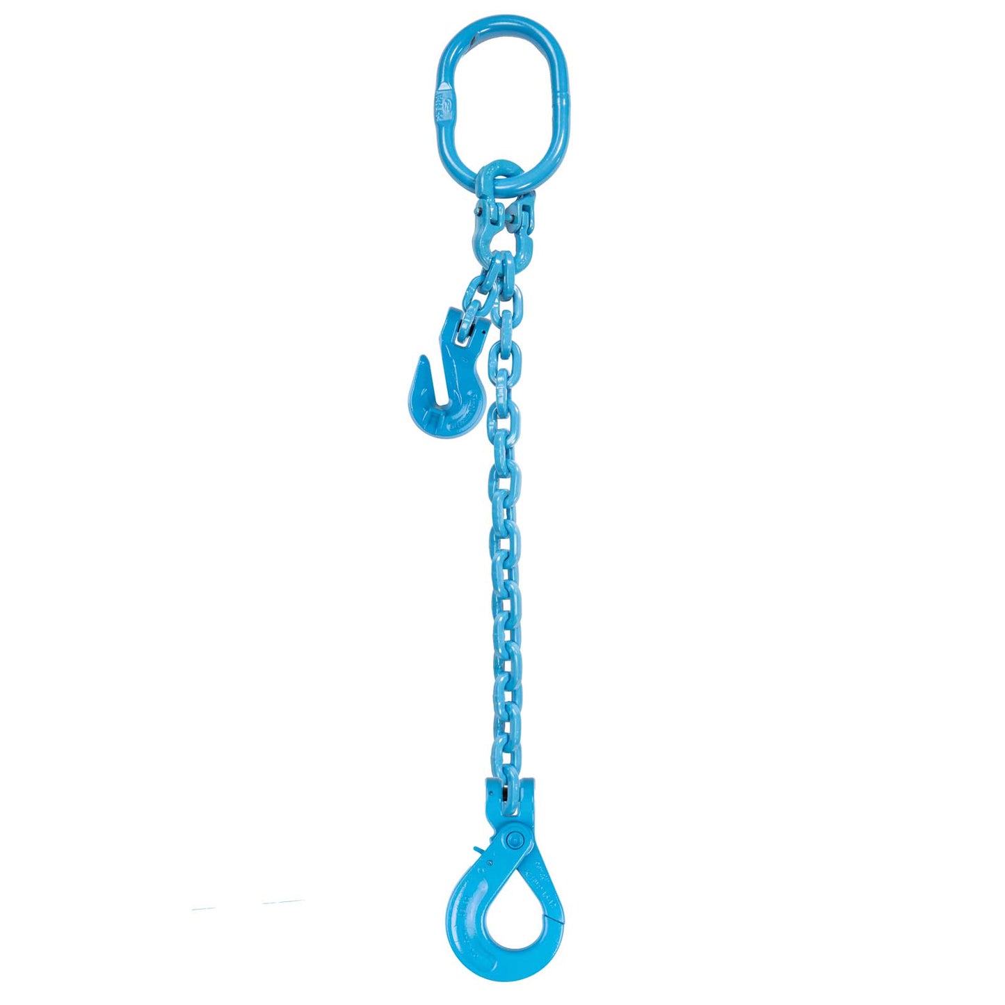 12 inch x 15 foot Pewag Adjustable Single Leg Chain Sling w SelfLocking Hook Grade 120