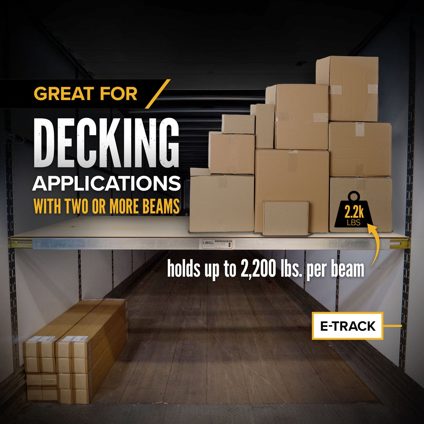 93" - 103" Aluminum E-Track Load Bar with Patented Flat Latch - 2,200 lb Capacity