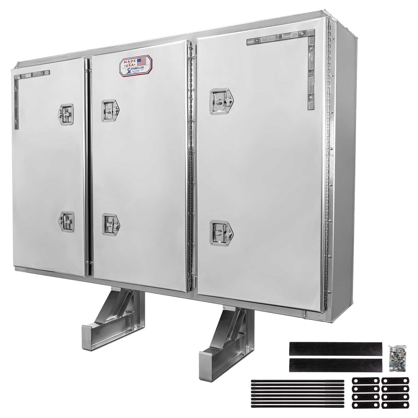 68" x 80" 3-Door Enclosed Headache Rack | Straight Frame Mounting Kit