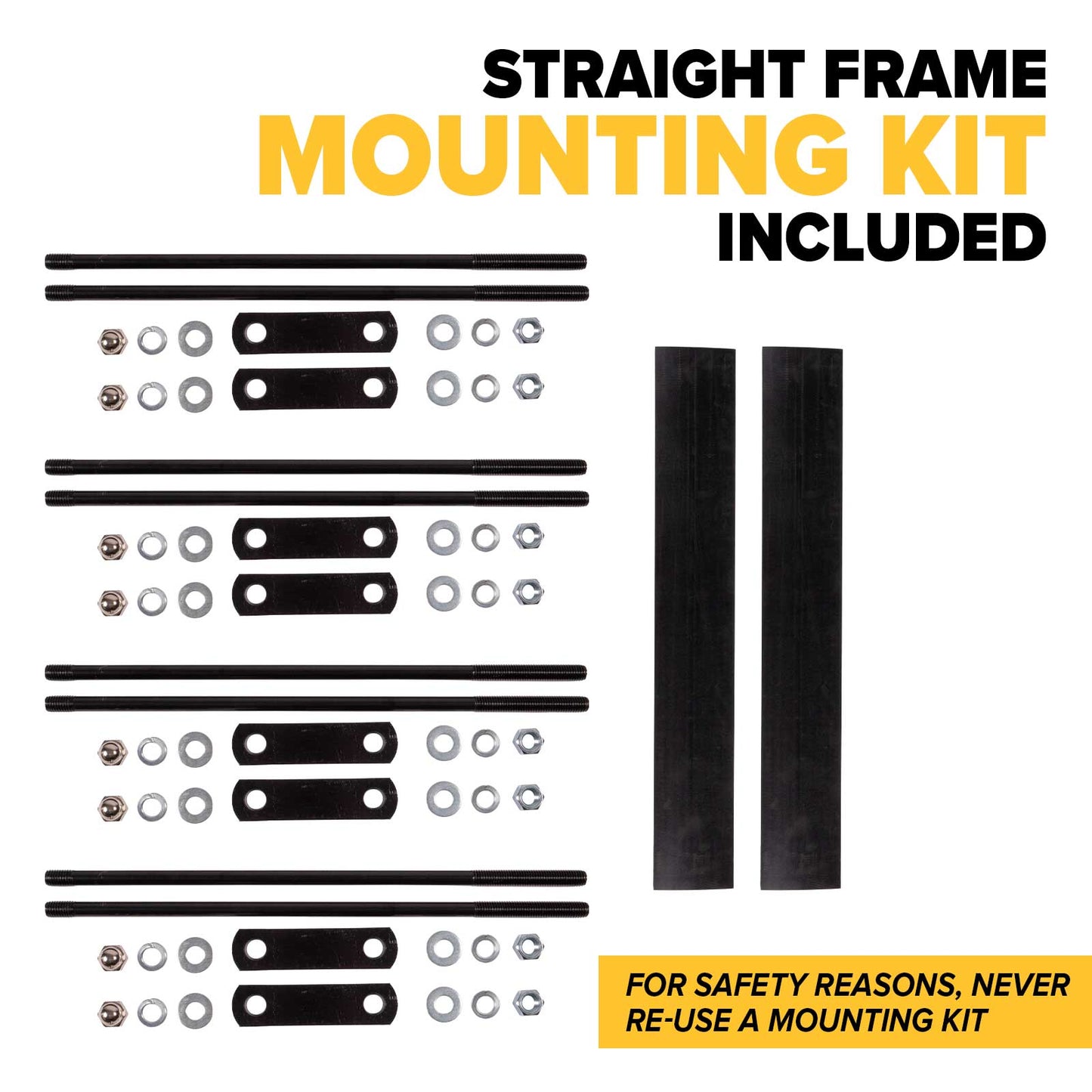 68" x 80" 3-Door Enclosed Headache Rack | Straight Frame Mounting Kit