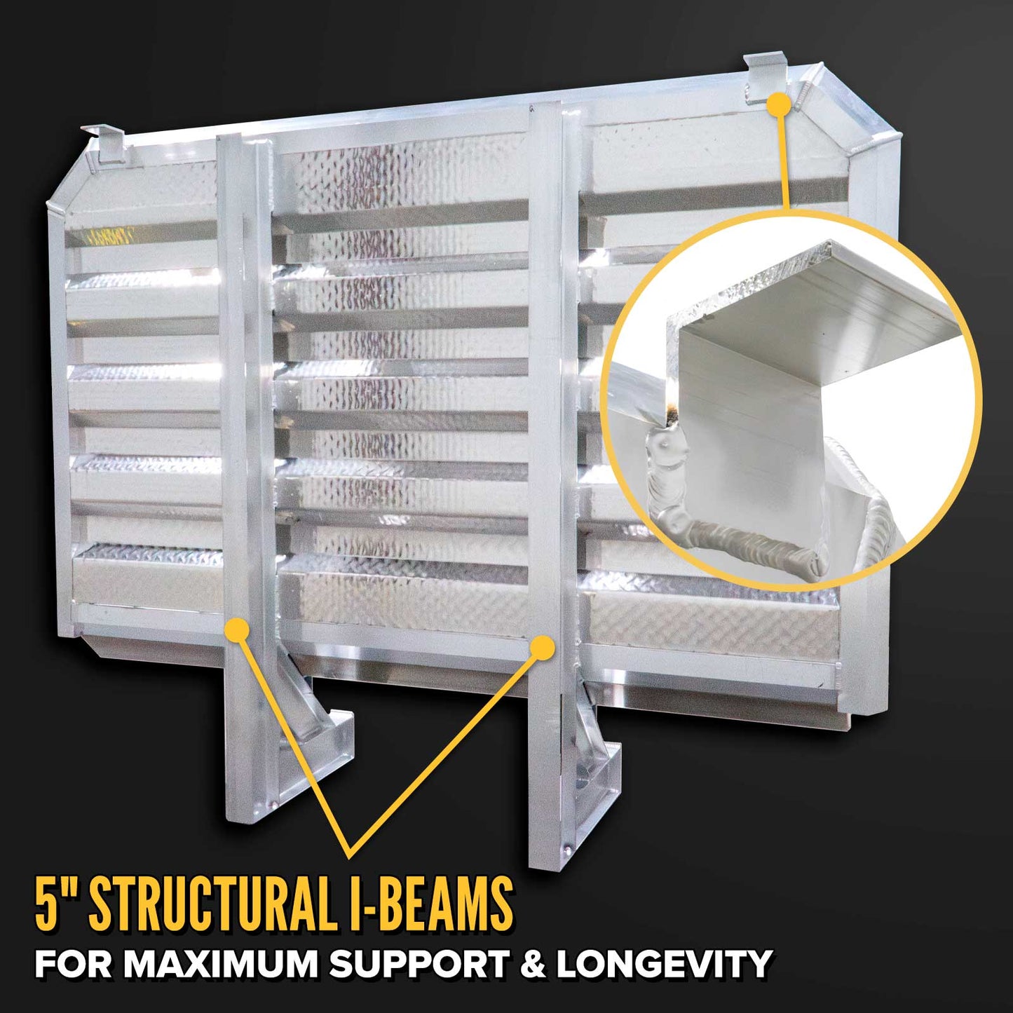 68" x 86" Semi Headache Rack | 2 Half-Trays & 2 Chain Hangers | U-Bolt Mounting Kit