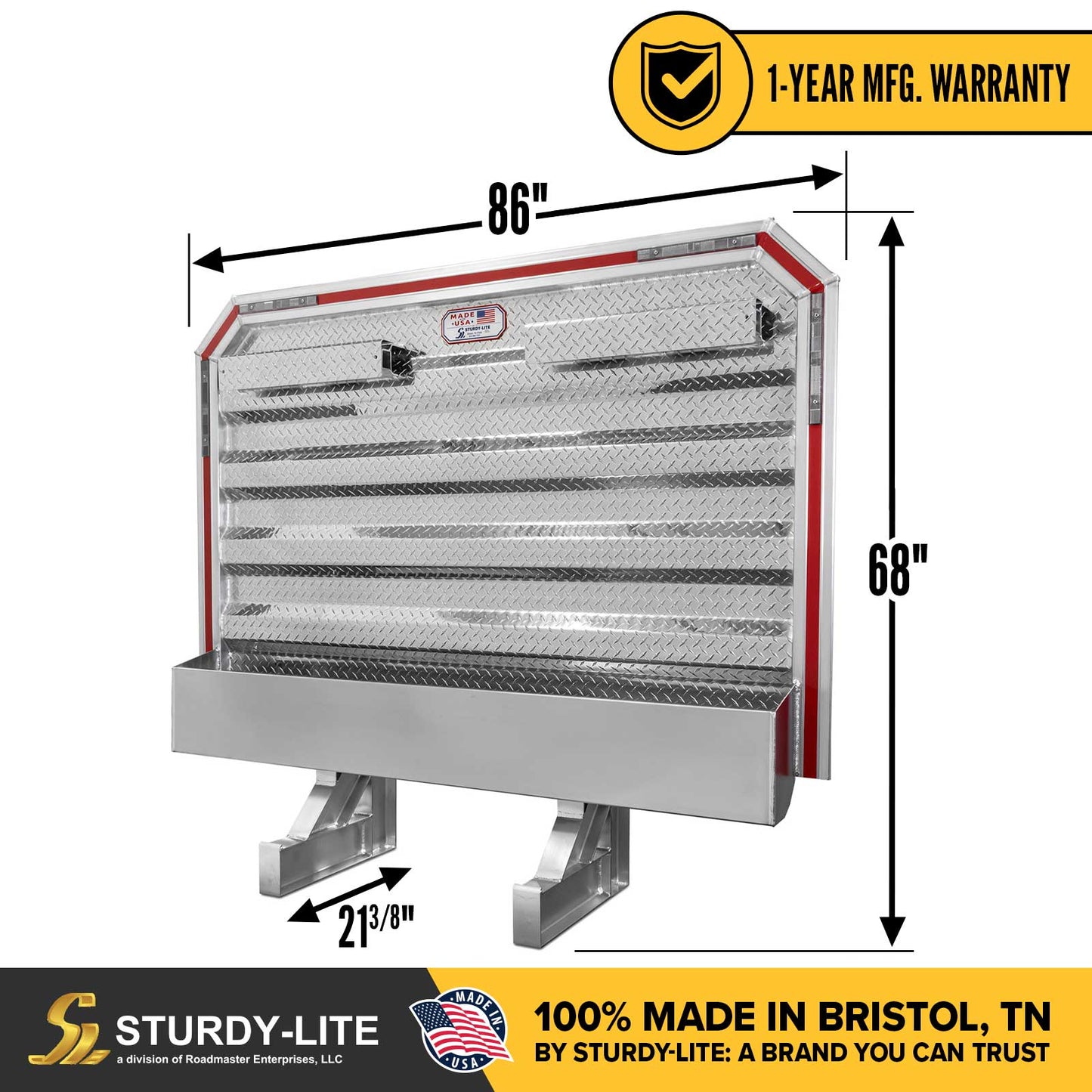 68" x 86" Semi Headache Rack | Full Tray & 2 Chain Hangers | U-Bolt Mounting Kit