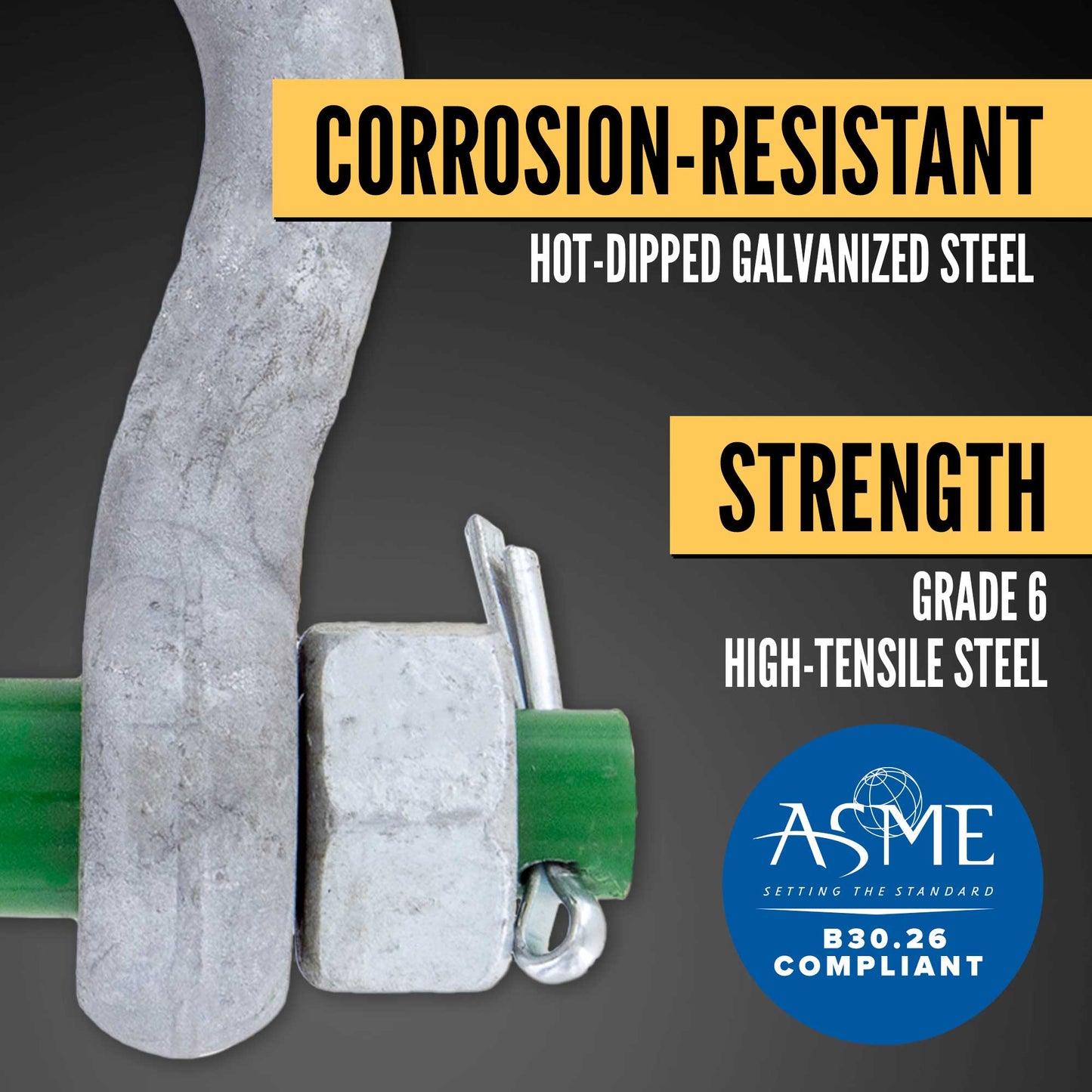 3" Van Beest Green Pin® Bolt Type Anchor Shackle | G-4163 - 85 Ton shackle construction