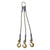 Wire Rope Sling - 3 Leg Bridle w/ Eye Hooks - 5/8