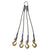 Wire Rope Sling - 4 Leg Bridle w/ Eye Hooks - 3/4